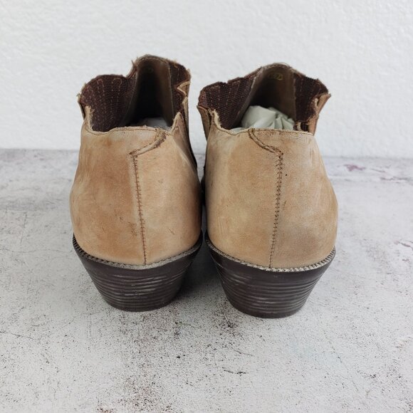Vintage Dolcis Short Western Booties Tan Leather Pointed Toe size 8.5 - Picture 9 of 11
